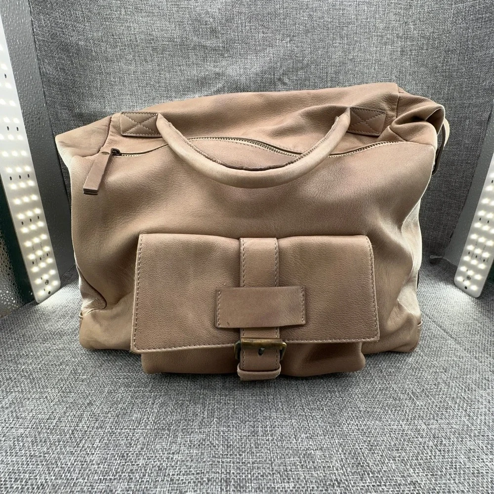 Gianni Notaro Bag Large Nude Leather Hobo Crossbody Shoulder Purse Made in Italy